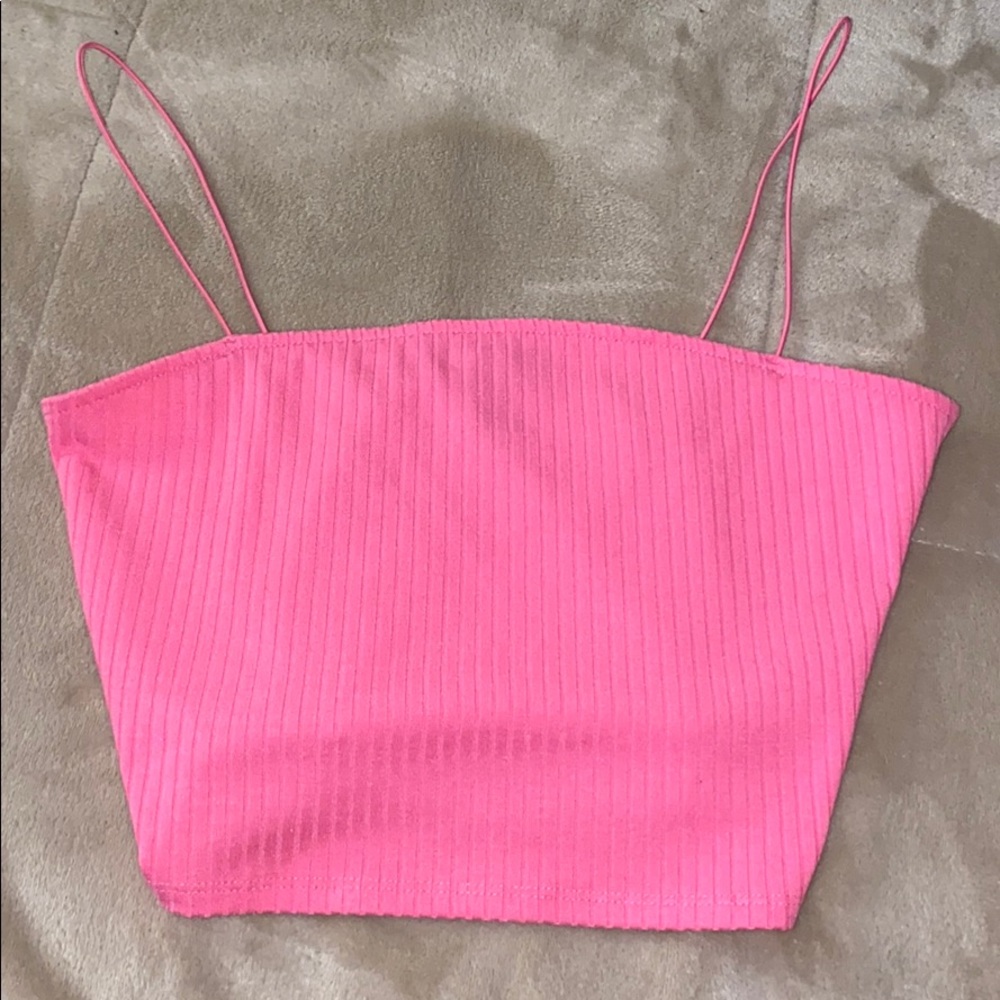 F21 hot pink crop tank